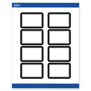 Avery Printable Rectangle Labels, Double Black Border, 2" x 3", Matte White Rectangle Labels, Permanent, Laser/Inkjet, 80ct, Great for Product Labels - 1 of 4