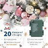 Coucheta 24 Inch Pre-Lit Christmas Wreath - Large Lighted with 20 Warm White LED Lights & Pink Bow, Indoor/Outdoor for Window Fireplace - 2 of 4