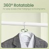 50-Pack Heavy Duty Plastic Hangers with Non-Slip Coating & 360° Swivel Hooks, Space Saving Closet Organizers, Ties, White and Dark Gray - 4 of 4