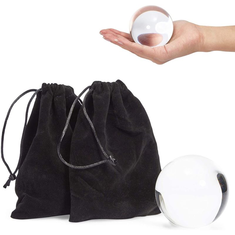 Okuna Outpost 2 Pack Clear Acrylic Juggling Balls and Velvet Bag for Beginners, 2 of 9