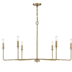 Savoy House Salerno 6 - Light Chandelier in  Warm Brass - 1 of 4