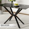 Dolonm Modern 47.24" Tempered Glass Dining Table w/Black/Gold/Silver Metal Legs,Easy Clean & Assemble for Kitchen/Dining Room - 4 of 4
