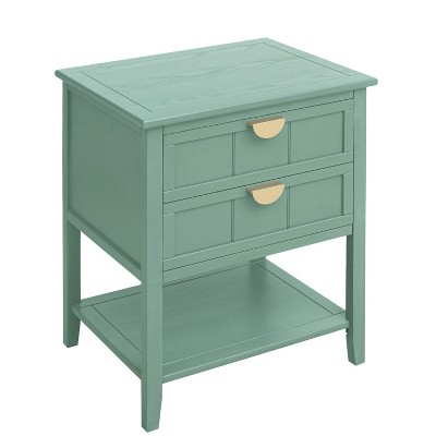 TIRAMISUBEST Stylish 2-Drawer American End Table-Functional and Durable Side Table for Living Room and Bedroom
