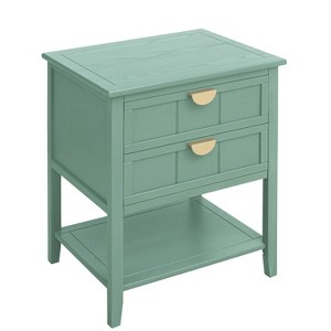 TIRAMISUBEST Stylish 2-Drawer American End Table-Functional and Durable Side Table for Living Room and Bedroom - 1 of 4