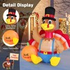 Costway 6 FT Thanksgiving Inflatable Turkey with Pumpkin Fall Harvest Decor W/Lights - 4 of 4