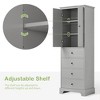 68'' Tall Bathroom Storage Cabinet,Wooden Freestanding Storage Cabinet with 4 Drawers, Narrow Floor Cabinet Organizer For Bathroom Kitchen Living Room - 4 of 4