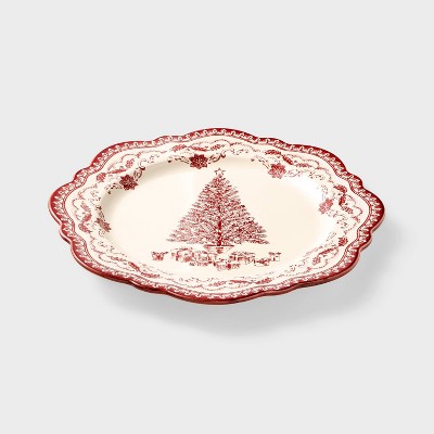 Stoneware Round Serving Platter - Threshold™ designed with Studio McGee: Multicolor, Microwave & Dishwasher-Safe, 13.25"