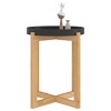 vidaXL Stylish Round Coffee Table with Engineered Wood Top and Solid Pinewood Feet, Scandinavian Style Side Table, Black, 16.1"x16.1"x19.1" - 3 of 4