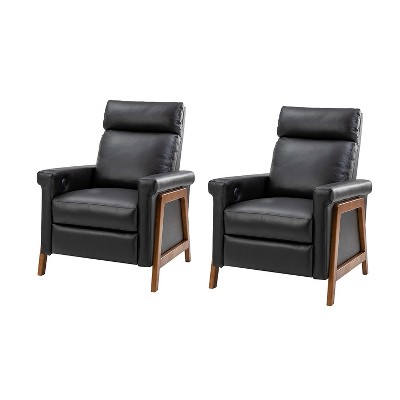 Set of 2 Camilo 32.75 Wide Genuine Leather Power Recliner | Artful Living Design