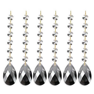 Unique Bargains Crystal Pendants Teardrop Beads for DIY Lamp Arts Crafts Decoration 6 Pcs