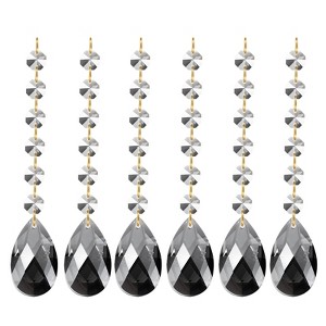 Unique Bargains Crystal Pendants Teardrop Beads for DIY Lamp Arts Crafts Decoration 6 Pcs - 1 of 4