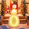 Tangkula Christmas Lighted Snowman Indoor/Outdoor Christmas Decoration with 105 Built-in LED Lights Metal Stand & Ground Stakes - 4 of 4