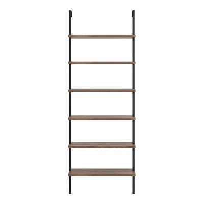 85" Theo 6 Tier Wood Wall Mount Ladder Bookshelf - Nathan James