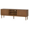 Chic Crate - Modern Ribbed Media Console - Space-Saving Sliding Doors & Solid Oak Legs - Convertible TV Stand/Sideboard in Driftwood Gray - 3 of 4
