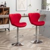 KWPZQEB Modern Bar Stools Set of 2, Adjustable Velvety Upholstered Swivel Bar Stools, Counter Height Bar Chairs with Back for Kitchen Island - 4 of 4