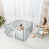 Baby Playpen & Baby Gate for Toddler and Babies, Foldable Wooden Large Shape Playpen with Locking Gate by Comfy Cubs - 2 of 4