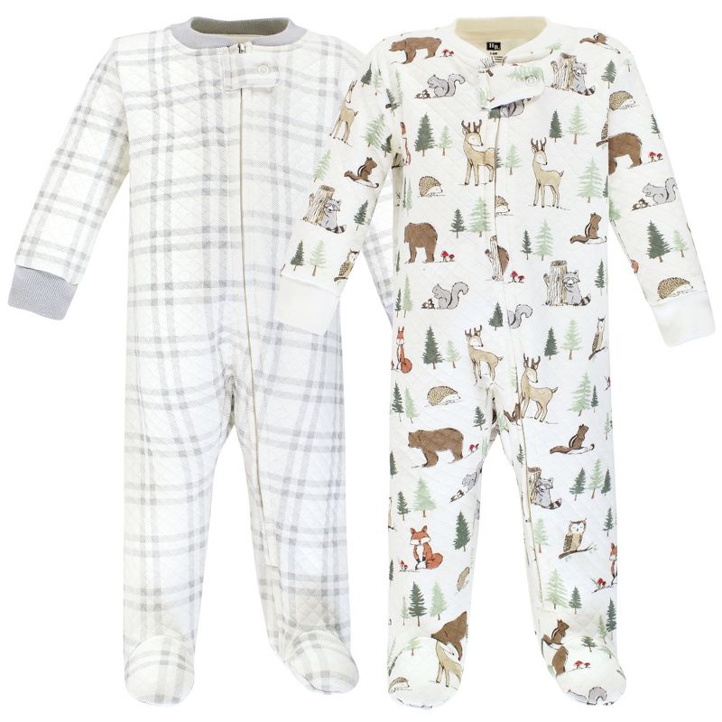 Hudson Baby Infant Boy Premium Quilted Zipper Sleep and Play, Forest Animals, 1 of 6