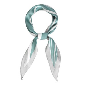 Allegra K Women's Satin Rhombus Stripe Print Summer Ponytail Neckerchief - 1 of 4