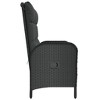 vidaXL Reclining Patio Bench with Cushions 42.1 in. Poly Rattan Black - 4 of 4