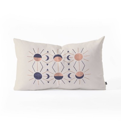 Emanuela Carratoni Moon and Sun Rose Gold Oblong Throw Pillow Purple - Deny Designs