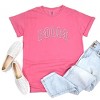 Simply Sage Market Embroidered Mom Varsity Outline Garment Dyed Tee - L - Crunchberry - 2 of 4