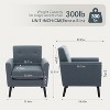 Mid-Century Modern Accent Chair – Linen Upholstery, 350LB Capacity & Hardwood Legs (Beige/Blue/Camel) for Living Room, Office, Bedroom - 2 of 4