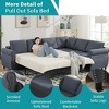 6-Seater L-Shaped Sleeper Combined Sofa Bed, Queen Size Pull Out Sectional Couch w/ High-Density Foam, Easy Assembly - 3 of 4