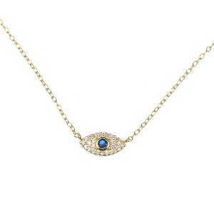 Unique Bargains Women's 925 Sterling Silver Eye Pendant Necklace Choker - 1 of 4