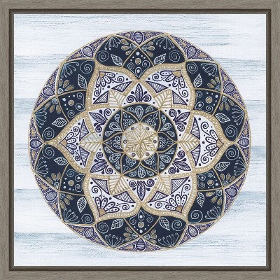 Amanti Art Coastal Mandala I by Yvette St. Amant Canvas Wall Art Print Framed 16 x 16-in.