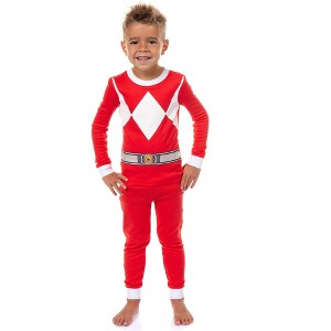 Power Rangers Toddler Boys' Red Ranger Character Costume Sleep Pajama Set Red - 1 of 4