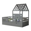 KIGFTSOD Twin Bed Frames for Kids,Twin Size House Bed With 2 Storage Drawers and Guardrails - 4 of 4
