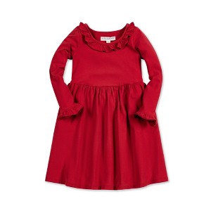 Hope & Henry Girls' Long Sleeve Ruffle Trim Knit Dress, Infant - 1 of 4