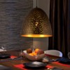 LLHZSY 1-Light 15 3/4" Dome Kitchen Island Pendant Light With Hollowed-Out Shade - Vintage Brass - 3 of 4