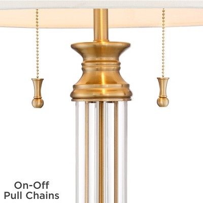Vienna Antique Brass and Clear Glass Table Lamps Set of 2