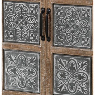 Rustic Farmhouse Wood and Metal 2-Door 2-Drawer Storage Cabinet