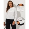 INSPIRE CHIC Women's Casual Vintage Velvet Crew Neck Long Sleeve T-shirts - 2 of 4