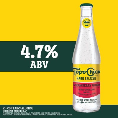 Topo Chico Hard Seltzer Strawberry Guava Flavored Beverage - 24 fl oz Single Can