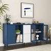 TiramisuBest 55" Modern Kitchen Pantry Storage Cabinet with 2 Drawers, 2 Glass Doors & Open Compartments, Coffee Bar Buffet for Kitchen,Green - 3 of 4