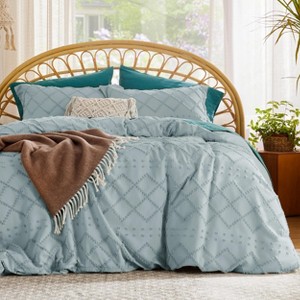 Bedsure | Solid Minimalist Embroidery Duvet Cover Set Cozy and Stylish Bedding Set - 1 of 4