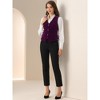 INSPIRE CHIC Women's Steampunk Velvet Sleeveless Button-Down V-Neck Suit Vest - 3 of 4