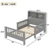 Kumasinova Twin Kids Convertible Bed Frame,Toddler Bed with Pull-Out Design,Guardrails,Storage Headboard,Platform Bed for Children,Adults - 3 of 4