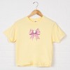 Easter Egg Bow Coquette - Women's Boxy Crop Top Graphic T-Shirt - 2 of 4