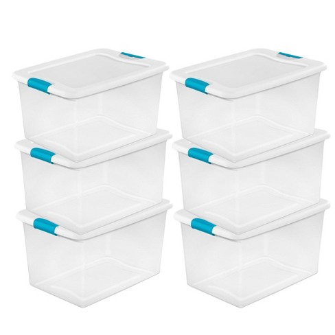 clear storage bins drawers