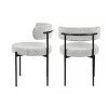 Modern Boucle Upholstered Dining Chair Set of 2 with Round Seat & Iron Frame for Dining Room-Baofuwish - 2 of 4