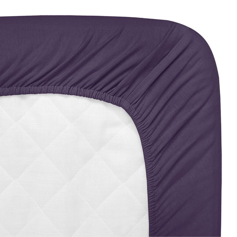Sweet Jojo Designs Gender Neutral Unisex Kids Twin Sheet Set Boho Hatch Purple and White 3pc, 6 of 7