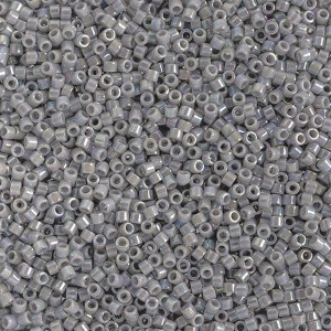 John Bead Miyuki Delica Bead 11/0 RD Grey Ghost Opaque AB (DB1579) 50gms Bag - 1 of 1