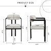 Grungis Boucle Kitchen Chair Set of 2,Upholstered Dining Chairs with Curved Backrest and Black Metal Legs for Dining Room,Kitchen - 3 of 4