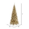 Vickerman Champagne Tinsel Fir Slim Artificial Christmas Tree - 2 of 4