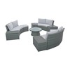 YOOCOZZ PE Wicker Patio 10-Piece Sectional Half Round Sofa Set for Free CombinationL-ight Gray - 4 of 4