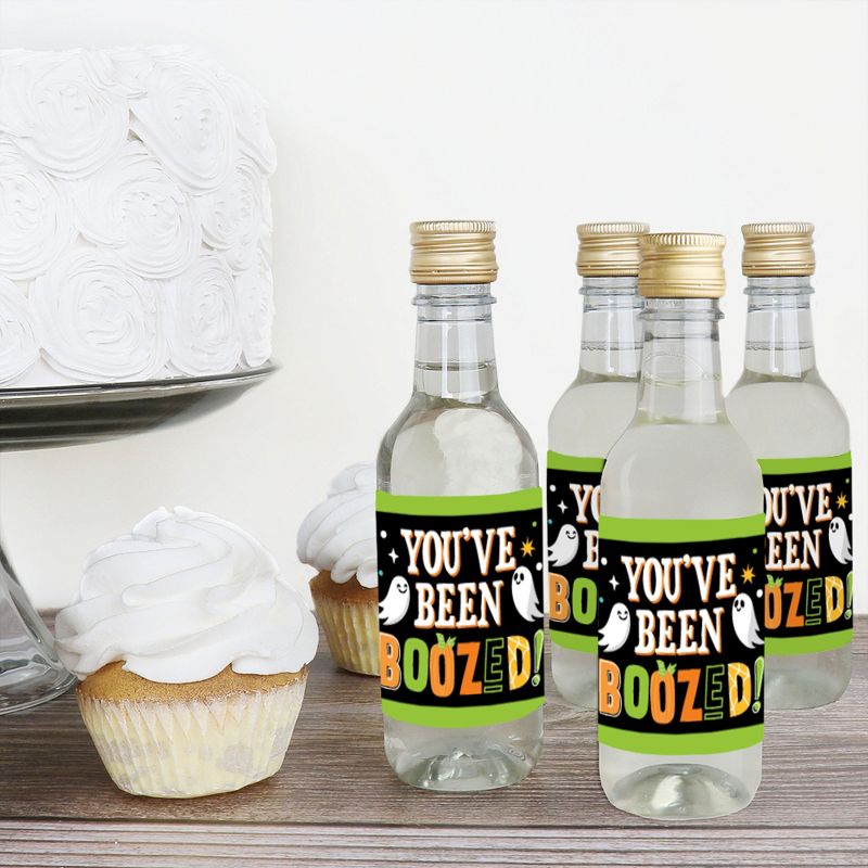 Big Dot of Happiness You've Been Boozed - Mini Wine and Champagne Bottle Label Stickers - Ghost Halloween Party Favor Gift for Women and Men - 16 Ct, 3 of 8